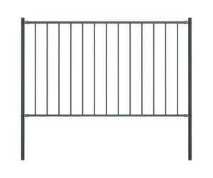 vidaXL Panneau de Clôture et Poteaux Clôture de Jardin Exterieur Arrière-cour Résistance aux Intempéries Acier Enduit de Poudre 1,7x1,25 m Anthracite