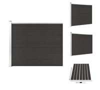 vidaXL Panneau de clôture WPC 175x146 cm Noir - Panneaux de clôture
