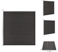 vidaXL Panneau de clôture WPC 175x186 cm Noir - Panneaux de clôture