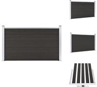 vidaXL Panneau de clôture WPC 180x105 cm Noir - Panneaux de clôture
