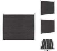 vidaXL Panneau de clôture WPC 180x146 cm Noir - Panneaux de clôture