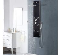 vidaXL Panneau de douche en verre 25 x 44,6 x 130 cm Noir