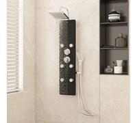vidaXL Panneau de Douche - Verre Noir