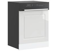 vidaXL Panneau de Lave-Vaisselle Kalmar Blanc Brillant 60x1,5x57 cm, Panneau Avant de Lave-Vaisselle, Panneau, Panneau de Porte Avant de Lave-Vaisselle