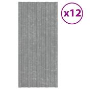 vidaXL : Panneau de toit, 12 pièces, argenté, 100 x 45 cm, acier galvanisé