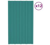 vidaXL : Panneau de toit, 12 pièces, vert, 80 x 45 cm, acier galvanisé