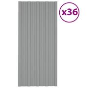 vidaXL : Panneau de toit, 36 pièces, gris, 100 x 45 cm, acier galvanisé