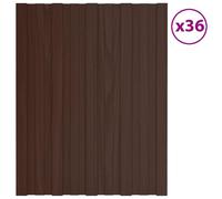 vidaXL : Panneau de toiture, 36 pièces, marron, 60 x 45 cm, acier galvanisé