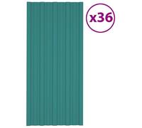 vidaXL : Panneau de toit, 36 pièces, vert, 100 x 45 cm, acier galvanisé