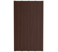 Vidaxl Panneau De Toiture 12 Pcs Marron 80 X 45 Cm Acier Galvanisé