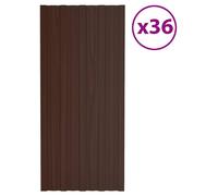 vidaXL : Panneau de toiture, 36 pièces, marron, 100 x 45 cm, acier galvanisé