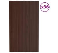 vidaXL : Panneau de toiture, 36 pièces, marron, 80 x 45 cm, acier galvanisé