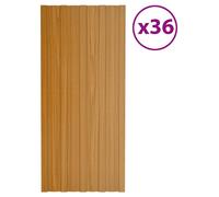 vidaXL : Panneau de toiture, 36 pièces, naturel, 100 x 45 cm, acier galvanisé