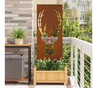 vidaXL Toile de protection visuelle de jardin rouillée 50 x 140 cm Acier résistant aux intempéries
