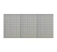 vidaXL Panneaux à chevilles muraux 3 pcs 40x58 cm Acier Gris G
