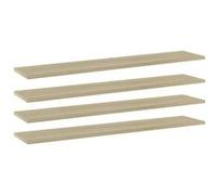vidaXL 4X Panneaux de Bibliothèque Panneaux d’Étagère à Livres Plaques d’Étagère de Rangement Mural Décoration Chêne Sonoma 100x20x1,5 cm Aggloméré