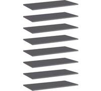 vidaXL Panneaux bibliothèque 8 pcs Gris brillant 80x40x1,5cm Aggloméré Gris G