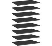 vidaXL Panneaux bibliothèque 8 pcs Noir brillant 60x40x1,5cm Aggloméré Noir G