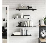 vidaXL Panneaux bibliothèque 8 pcs Noir brillant 80x30x1,5cm Aggloméré Noir G
