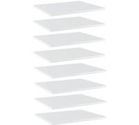 Panneaux bibliothèque 8pcs Blanc brillant 60x50x1,5cm Aggloméré