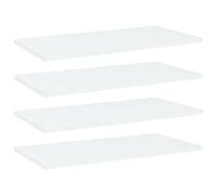 vidaXL 4X Panneaux de Bibliothèque Panneaux d’Étagère à Livres Plaques d’Étagère de Rangement Mural Décoration Blanc 60x30x1,5 cm Aggloméré