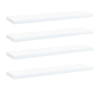 vidaXL Panneaux de Bibliothèque 4 pcs, Étagère Murale Flottante, Plaque d’Étagère de Rangement Salon Intérieur, Blanc Bois d’Ingénierie