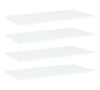 vidaXL Panneaux de Bibliothèque 4 pcs, Étagère Murale Flottante, Plaque d’Étagère de Rangement Salon Intérieur, Blanc Bois d’Ingénierie
