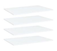 vidaXL Panneaux de Bibliothèque 4 pcs, Étagère Murale Flottante, Plaque d’Étagère de Rangement Salon Intérieur, Blanc Bois d’Ingénierie