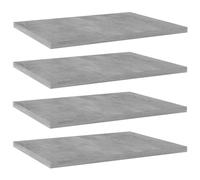 vidaXL Panneaux de bibliothèque Étagère murale flottante 4 pcs Bois d’ingénierie Gris béton