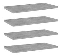 vidaXL Panneaux de Bibliothèque 4 pcs, Étagère Murale Flottante, Plaque d’Étagère de Rangement Salon Intérieur, Gris Béton Bois d’Ingénierie