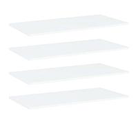 vidaXL Panneaux de Bibliothèque 4 pcs, Étagère Murale Flottante, Plaque d’Étagère de Rangement Salon Intérieur, Blanc Bois d’Ingénierie