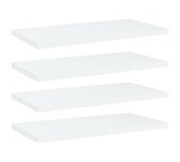 vidaXL Panneaux de Bibliothèque 4 pcs, Étagère Murale Flottante, Plaque d’Étagère de Rangement Salon Intérieur, Blanc Bois d’Ingénierie