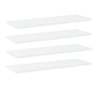 vidaXL Panneaux de Bibliothèque 4 pcs, Étagère Murale Flottante, Plaque d’Étagère de Rangement Salon Intérieur, Blanc Bois d’Ingénierie