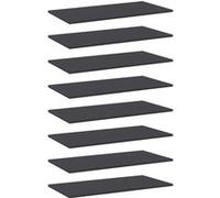 vidaXL Panneaux de bibliothèque 8 pcs Gris 80x40x1,5 cm Aggloméré Gris G