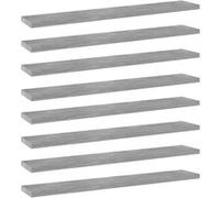 vidaXL Panneaux de bibliothèque 8 pcs Gris béton 60x10x1,5cm Aggloméré Gris G