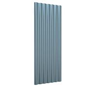 vidaXL Panneaux de toit 12 pcs. Acier revêtu par poudre Gris 100x36 cm