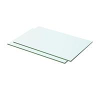 vidaXL Panneaux d'étagère 2 pcs verre transparent 50x25 cm