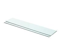 vidaXL 2X Panneaux d'Etagère Panneau de Rechange de Armoire Paroi à Lattes Salle d'Exposition Maison Magasin Durable Verre Transparent 70x15 cm