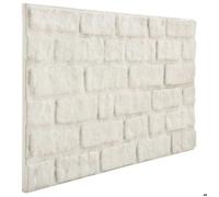 vidaXL Panneaux muraux 3D 10 pcs. Blanc Aspect brique EPS