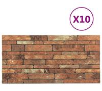 vidaXL : Panneaux muraux, 10 pièces, 100 x 50 cm, marron et blanc, en mousse EPS
