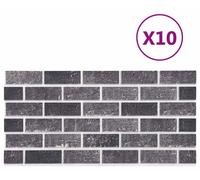vidaXL : Panneaux muraux, 10 pièces, 100 x 50 cm, noir et gris, en mousse EPS