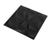 vidaXL Panneaux muraux 12 pcs Origami Noir 50 x 50 cm Mousse XPS
