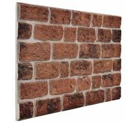 vidaXL Panneaux muraux 3D 10 pcs. Brun foncé aspect brique EPS