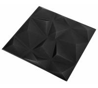 vidaXL : Panneaux muraux, 48 pièces, 50 x 50 cm, motif diamant, noir, en mousse XPS