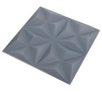 vidaXL : Panneaux muraux, 48 pièces, 50 x 50 cm, motif origami, gris, en mousse XPS
