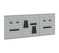 vidaXL Panneaux perforés 3 pcs avec 15 accessoires Gris 50x60 cm Acier