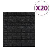 vidaXL Papier peint 3D autoadhésif Briques Noir