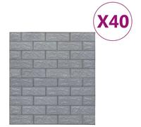 vidaXL Papier peint 3D brique Autoadhésif 40 pcs. Anthracite