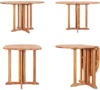 vidaXL Papillon Table de jardin Pliable 120x70x75cm Teck Massif - Table de salle à manger - Tables de jardin - Tables de jardin d'extérieur