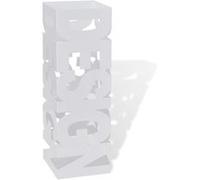 vidaXL Porte-parapluie carré à rangement Blanc acier 48,5 cm